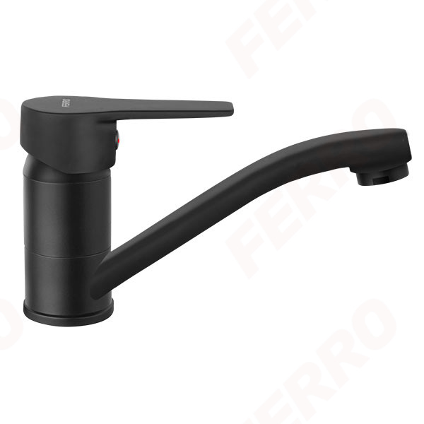 Ritto Black - Standing washbasin mixer with swivel spout, black