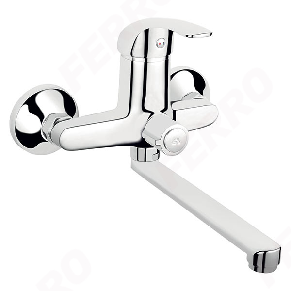Vasto - Wall-mounted bathtub/wasbasin mixer with shower connection, chrome