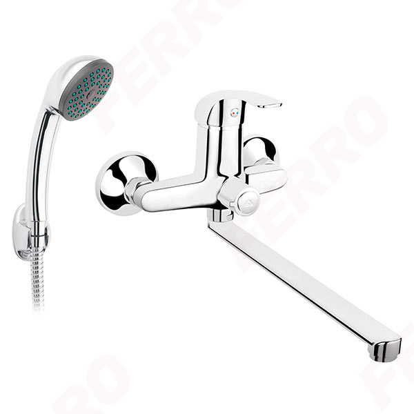 Vasto - Wall-mounted bathtub/wasbasin mixer with shower connection, chrome