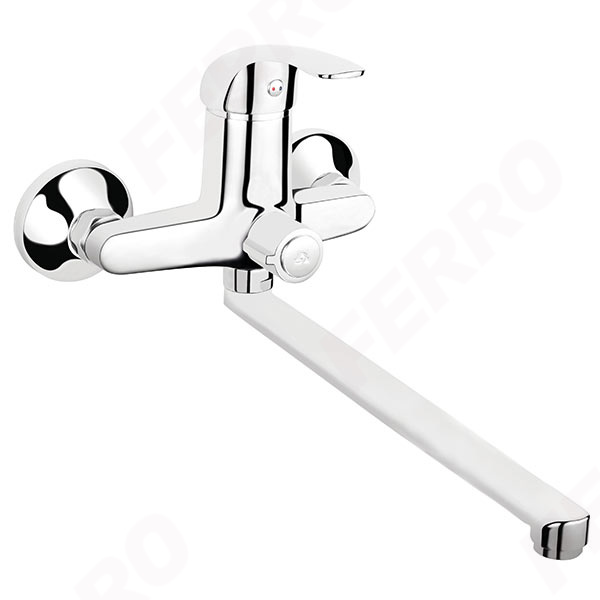 Vasto - Wall-mounted bathtub/wasbasin mixer with shower connection, chrome