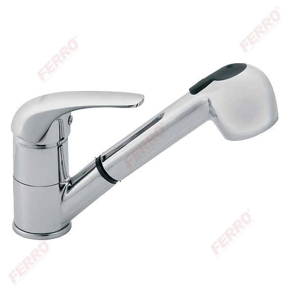 Vasto - Standing sink mixer with pull-out handle, chrome