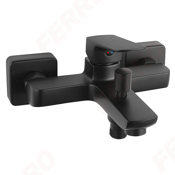 Vitto Verdeline Black - Wall-mounted bath mixer, black