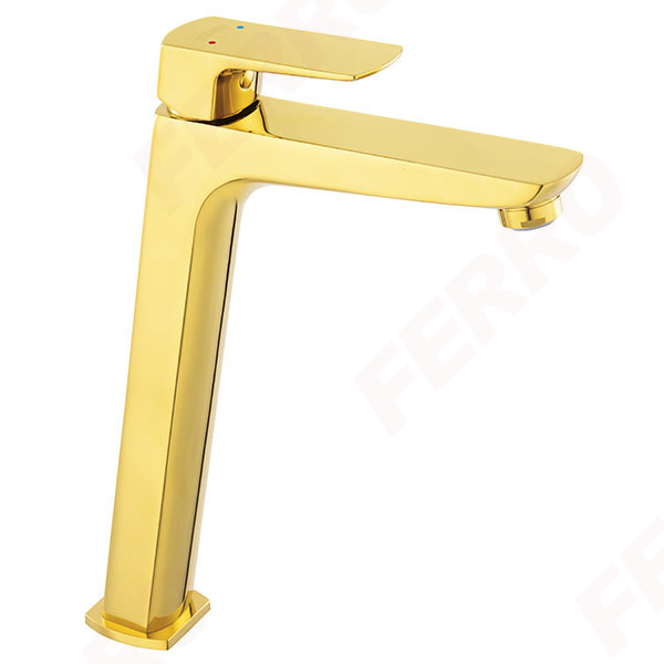 Vitto Gold Verdeline - Standing counter washbasin mixer, gold
