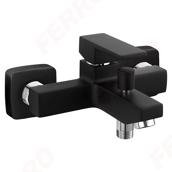 Zicco Black - Wall-mounted bath mixer