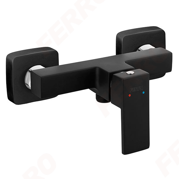 Zicco Black - Wall-mounted shower mixer