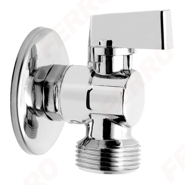 1/2” x 3/4” ball valve with rosette and aluminium handle