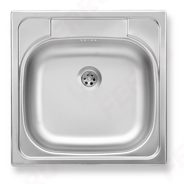 Single bowl sink 48x48 cm, smooth