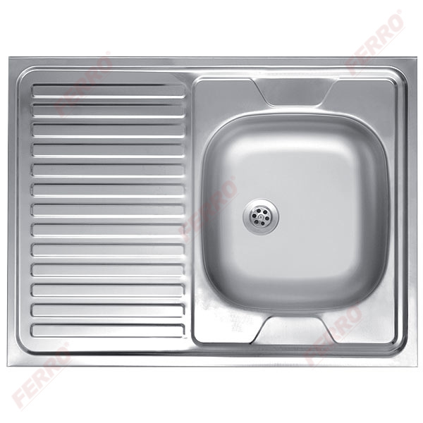 Single bowl sink 60x80 cm, smooth