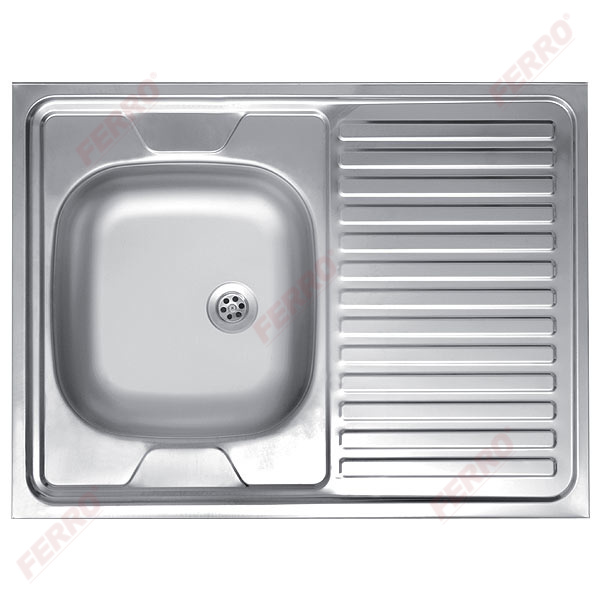 Single bowl sink 60x80 cm, smooth