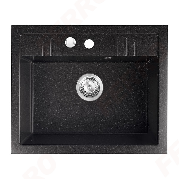 Mezzo II - Single kitchen sink 58x48 cm, graphite shine