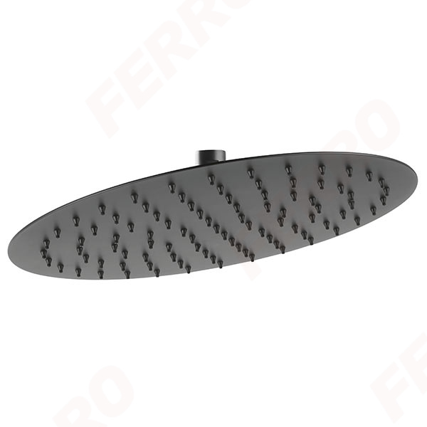 Slim Black - round-shaped rainfall shower plate 300