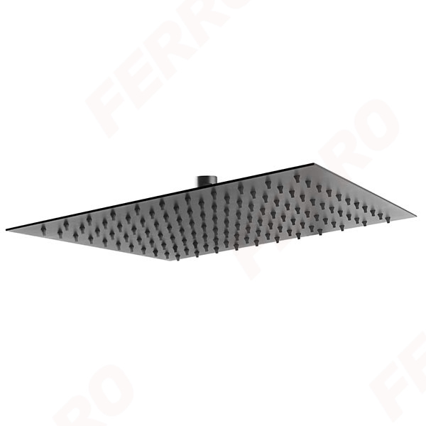 Slim Black - square-shaped rainfall shower plate 300x300