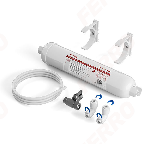 Starter kit with 2.5" filter cartridge with silver-impregnated activated carbon, Q connection