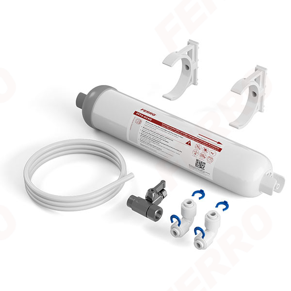 Starter kit with silver-impregnated activated carbon filter cartridge, Q connection