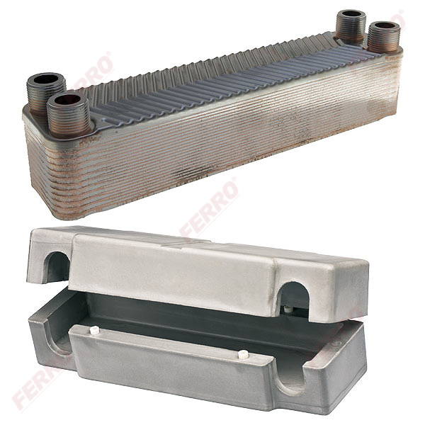 3/4” exchangers with insulation for installations with a thermo fireplace or solid fuel boiler