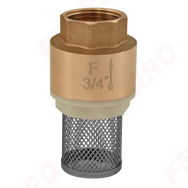 Check valve with suction basket