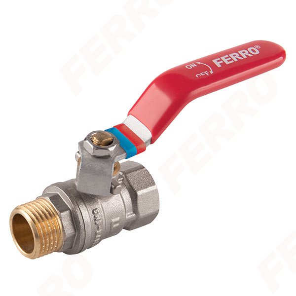 F-Comfort - Ball valve with lever handle, male-female
