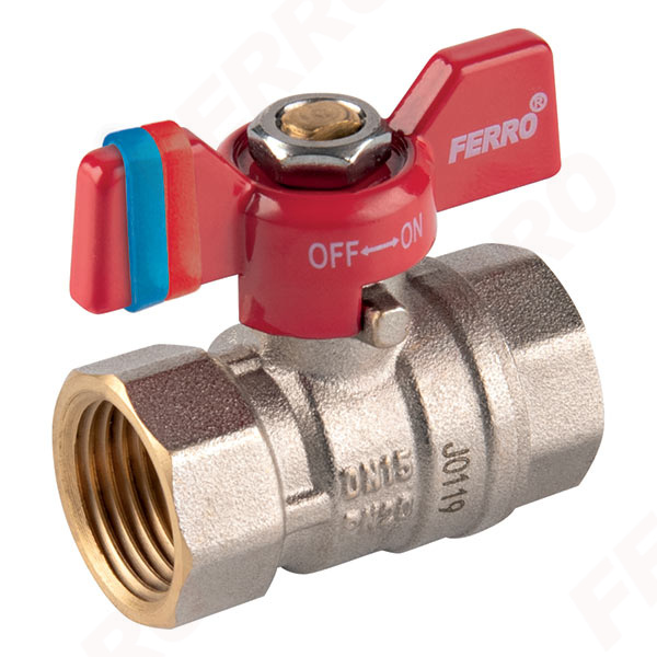 F-Comfort - Ball valve with butterfly, female-female