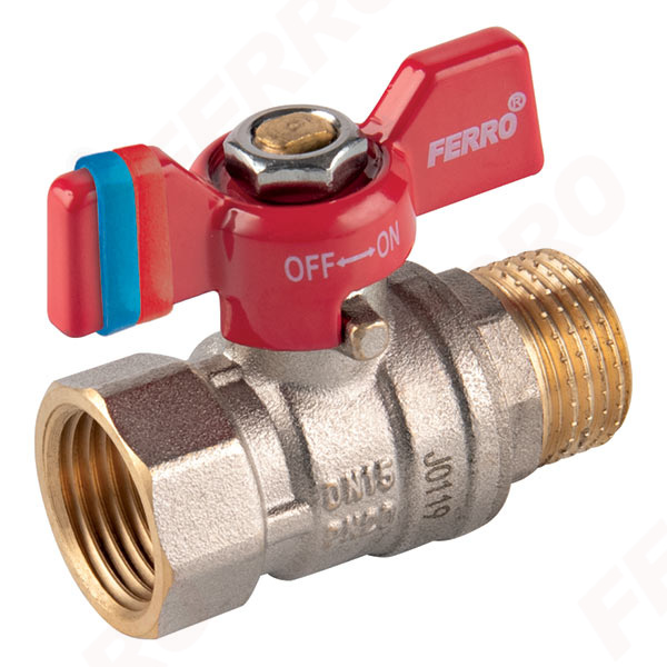 F-Comfort - Ball valve with butterfly, male-female