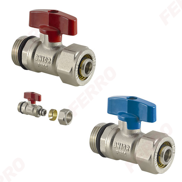 1/2” water ball valve for 16x2 mm multilayer pipes with butterfly
