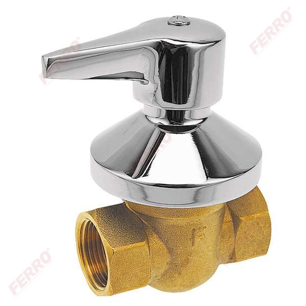 Flush water ball valve with lever and rosette