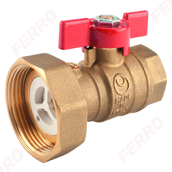 1” ball valve with 1 1/2” half union for pump