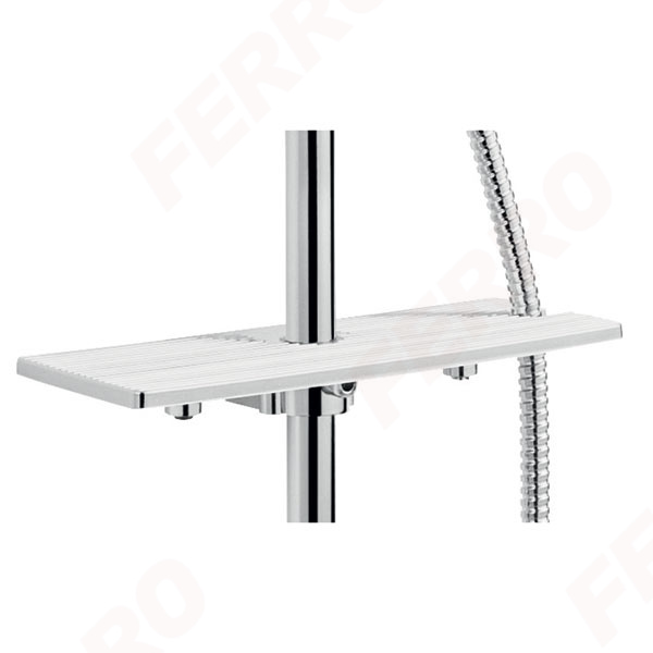 Cosmetics shelf for shower sets, chrome