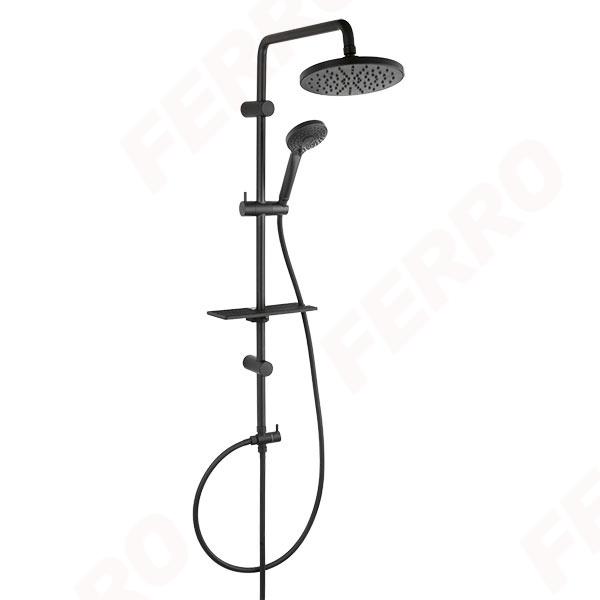 Rondo Lux Black - Rainfall with shower set