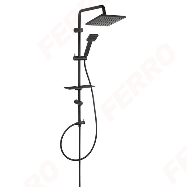 Squerto Lux Black - Rainfall with shower set