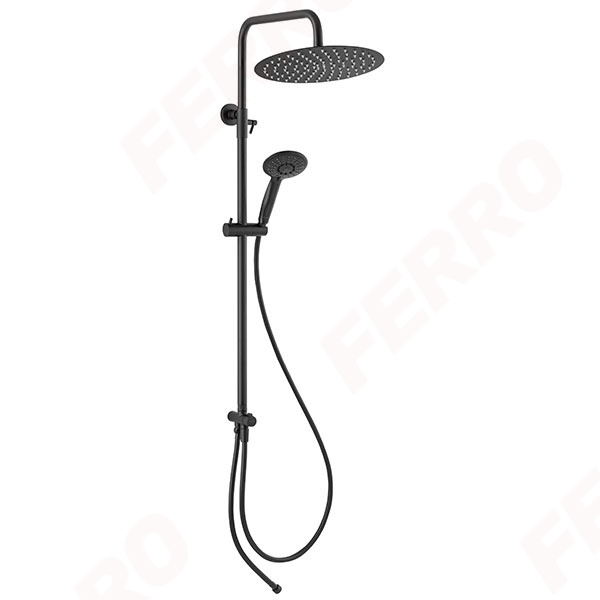 Wizard Pro - sliding shower set with rainfall, black
