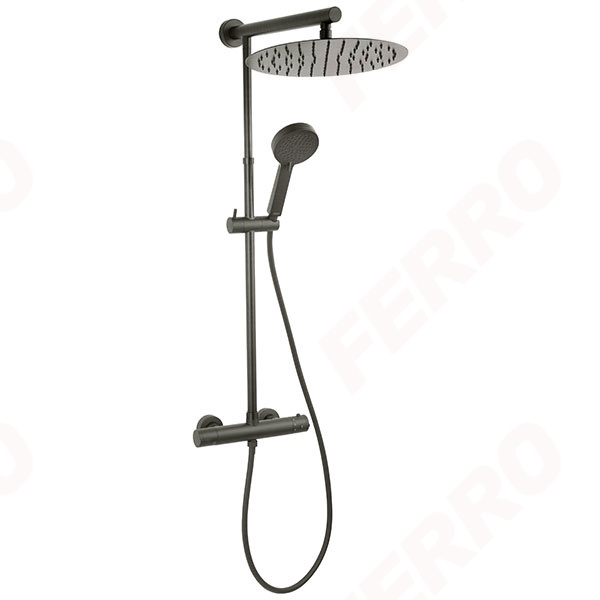 Trevi - Sistem de dus cu baterie termostatata, gun metal