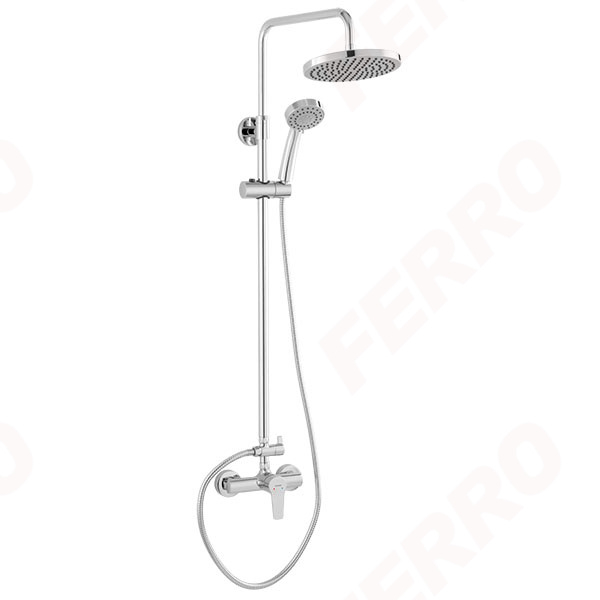 Ritto - rainfall shower system and mixer, chrome