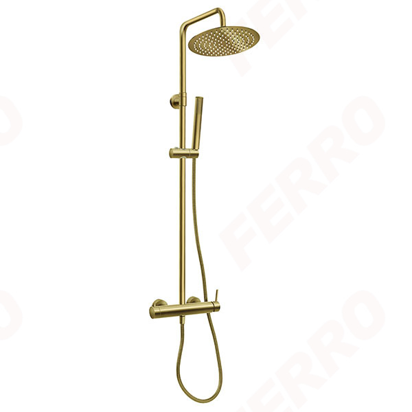 Ciriculus - Rainfall set with mixer, brushed gold