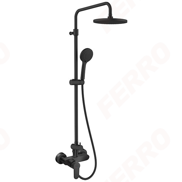 Nostris - shower set with BNS7U shower mixer, black
