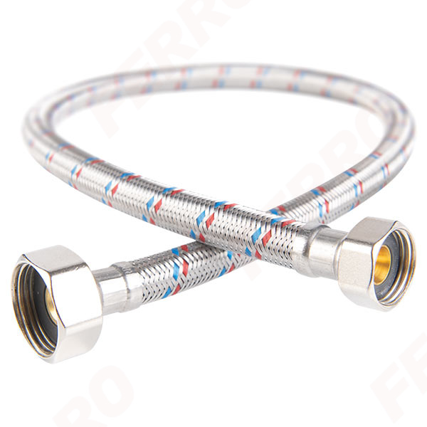 Stainless steel braided connection hose 3/4”x 1/2”, female - female