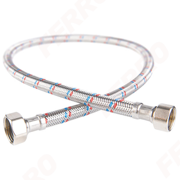 Stainless steel braided connection hose 1/2”×3/8”, female - female