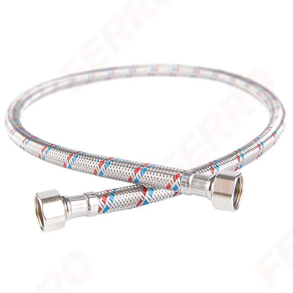 Stainless steel braided connection hose 3/8”×3/8”, female - female