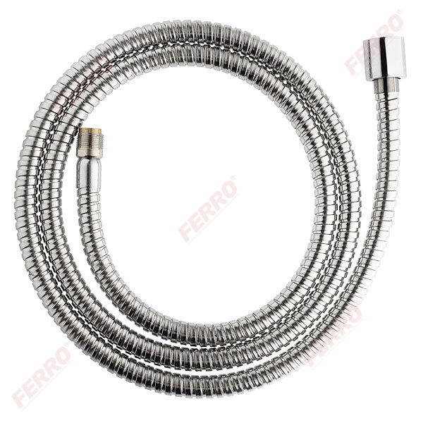 1/2”x M15x1 chrome-plated stainless-steel hose for sink mixers with pull-out spray cylindrical tip 150 cm