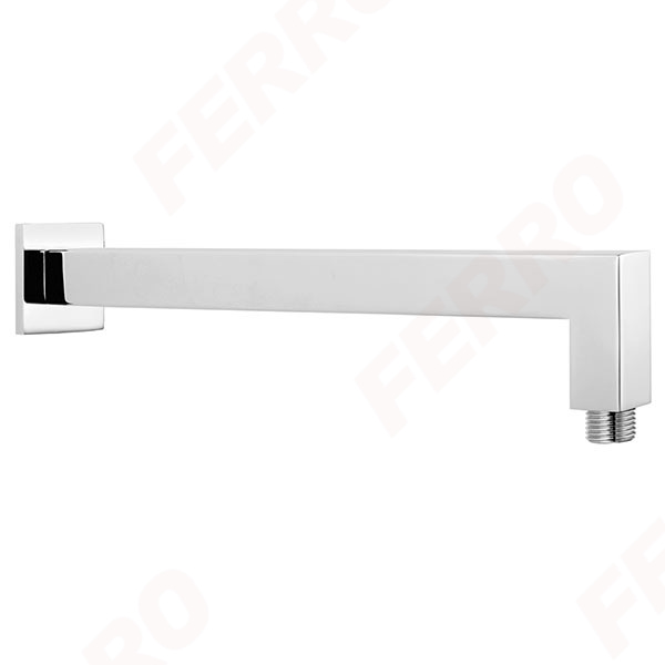 Square shower arm for overhead shower