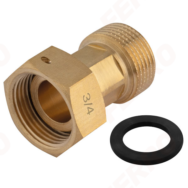 Straight half pipe union with gasket, F-M