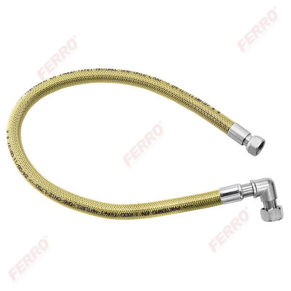 1/2” female - female gas hose with elbow connector