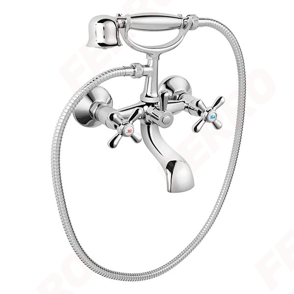 Retro New - Wall-mounted bath mixer, chrome
