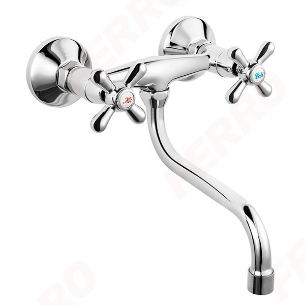 Retro New - Wall-mounted sink mixer, chrome