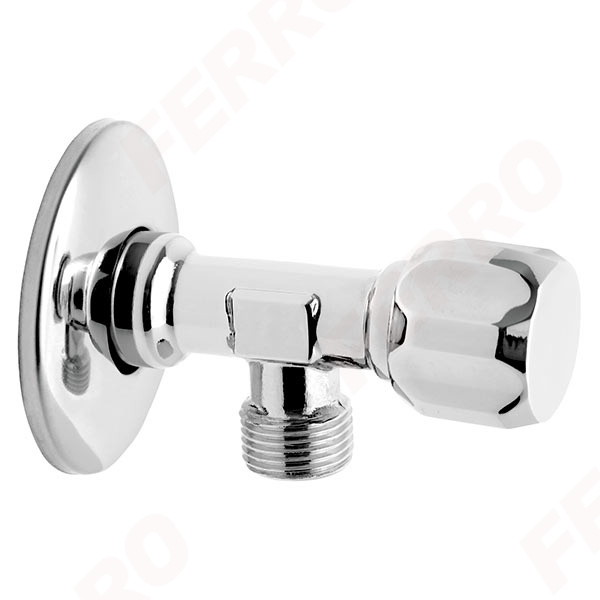 Poppet valve with rosette and metal knob