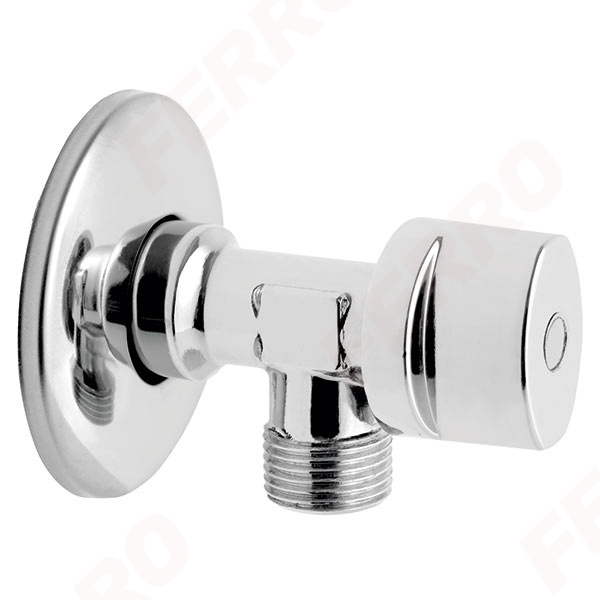 Ball valve with rosette and metal knob