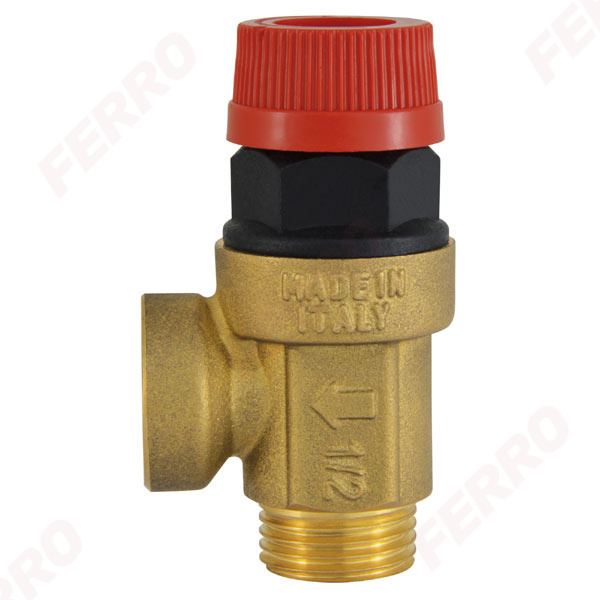 Safety valve for central heating and hot water installations