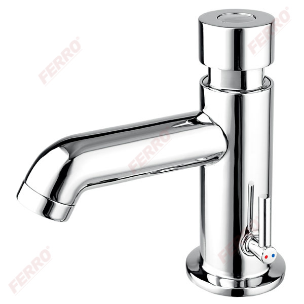 Presstige II automatic shut-off washbasin mixer with fl ow and temperature controllers