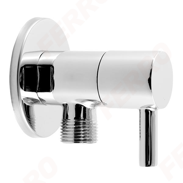Angle valve with ceramic head and rosette