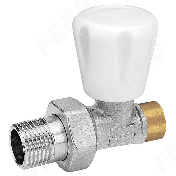 1/2” soldered straight radiator valve with gland