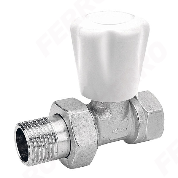 Straight radiator valve 1/2” with gland